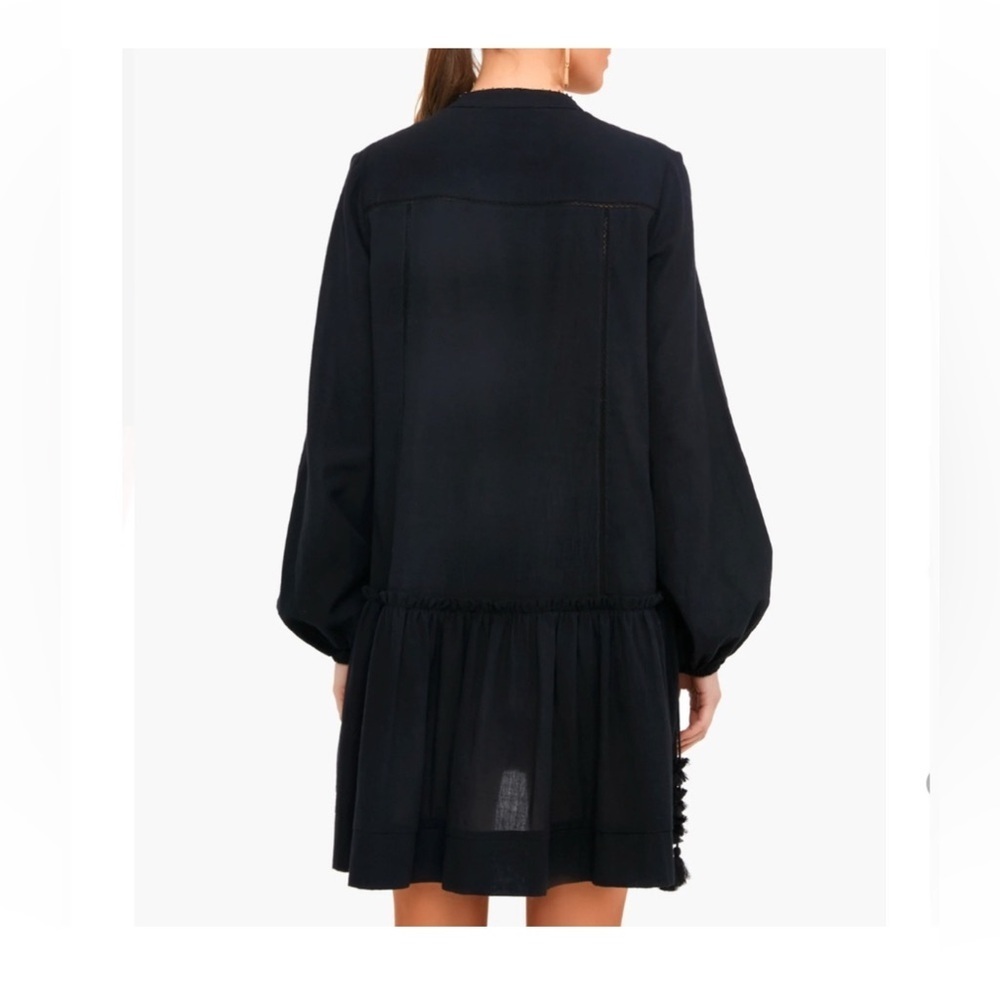 Pomander place Ophelia Coverup Dress XS NWT Black Cotton Mini Boho Resort Chic - Picture 8 of 14